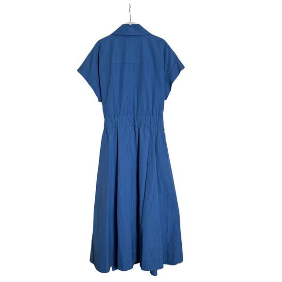 Lafayette 148 New York Women's Short Sleeve Belted Wrap Dress Size L Blue NWT - Picture 6 of 9